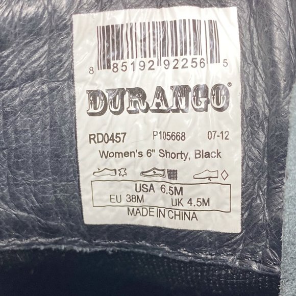 Durango City Philly Shorty Leather Side Zip Boot Black Size 6.5 - Picture 8 of 11